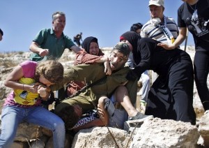 Israeli soldier showing restraint